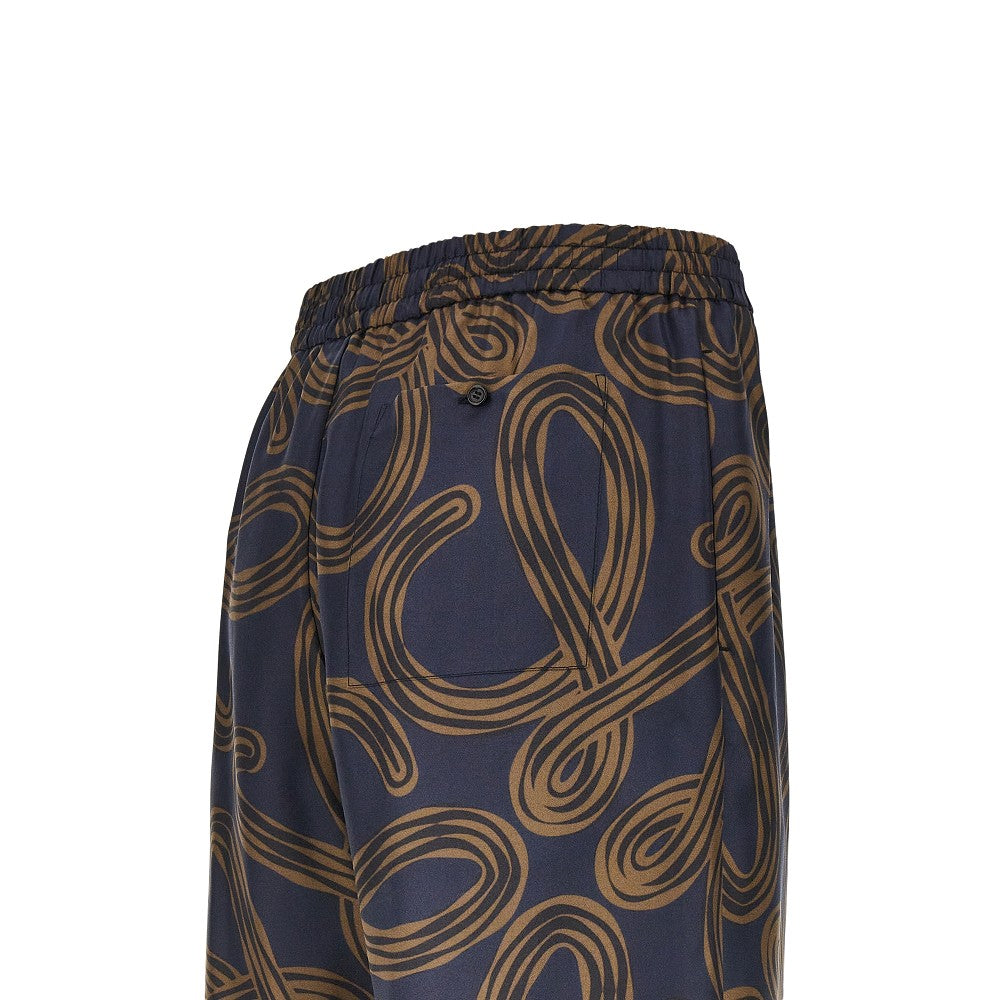 LOEWE Anagram print silk shorts
