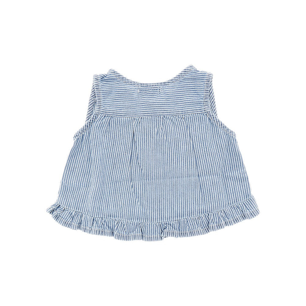 1 + in the Family Ruffled denim top