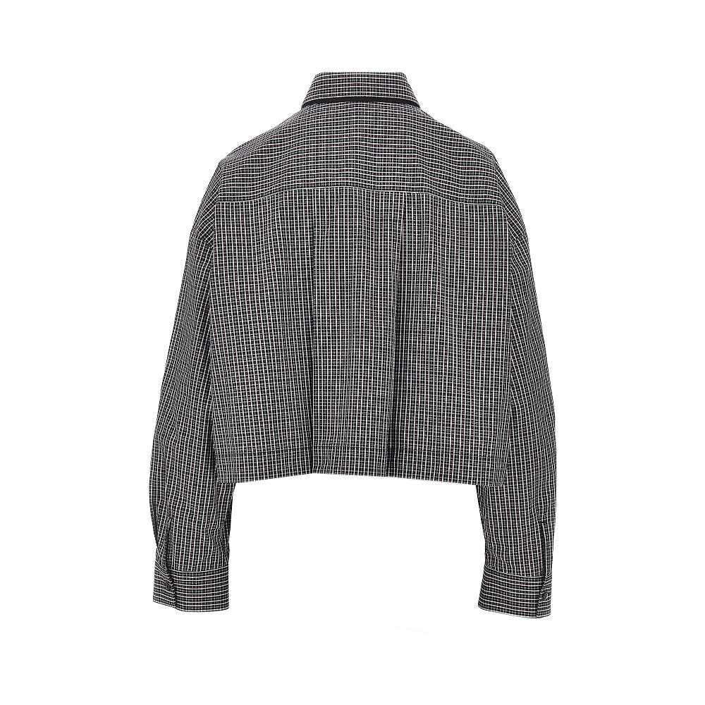 PINKO Check cropped shirt with necktie