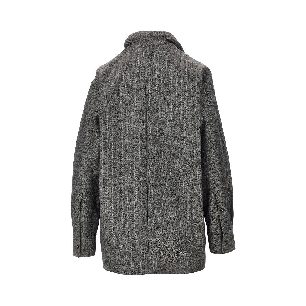 Bottega Veneta Pinstriped wool and mohair blouse