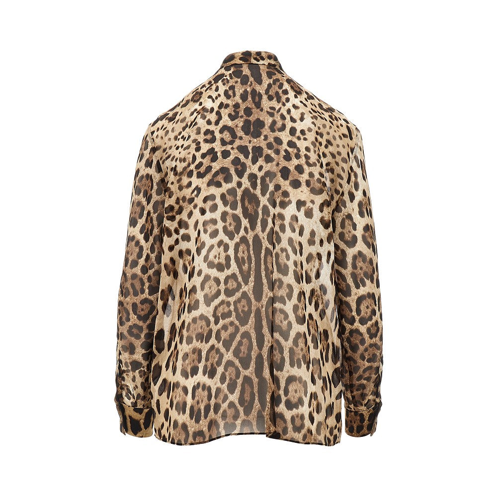 DOLCE&GABBANA Silk georgette shirt with Leo print