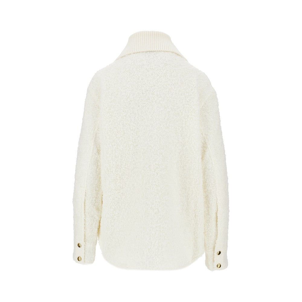MONCLER Bouclé knit full-zip cardigan