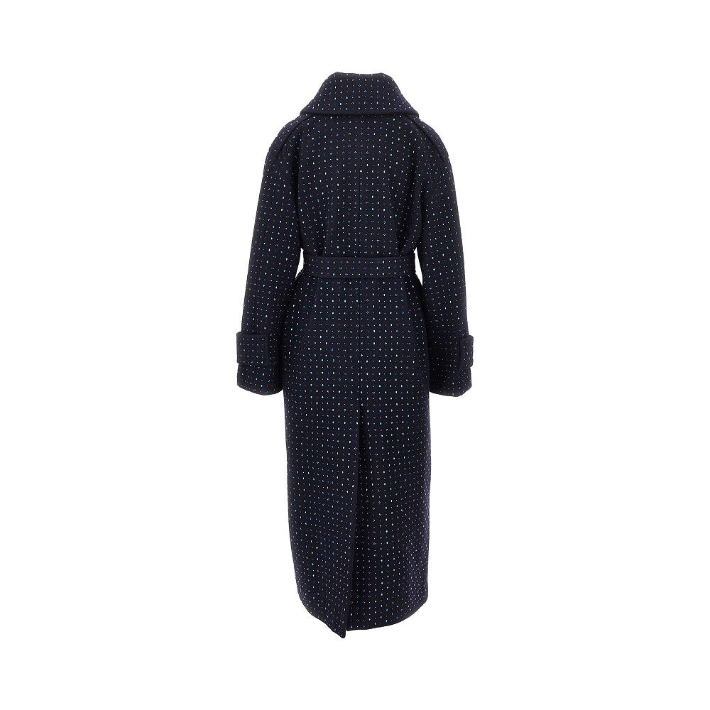 PINKO Full-strass wool long coat