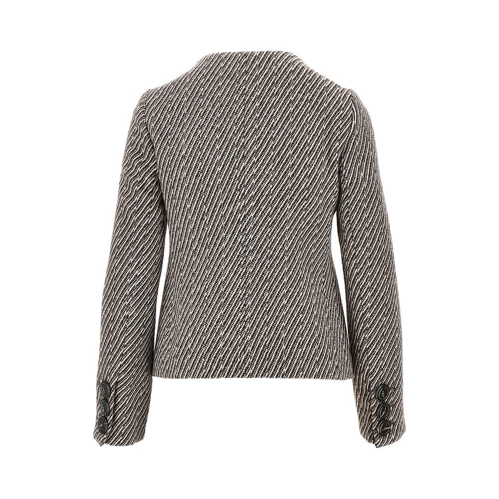EMPORIO ARMANI Diagonal striped wool-blend jacket