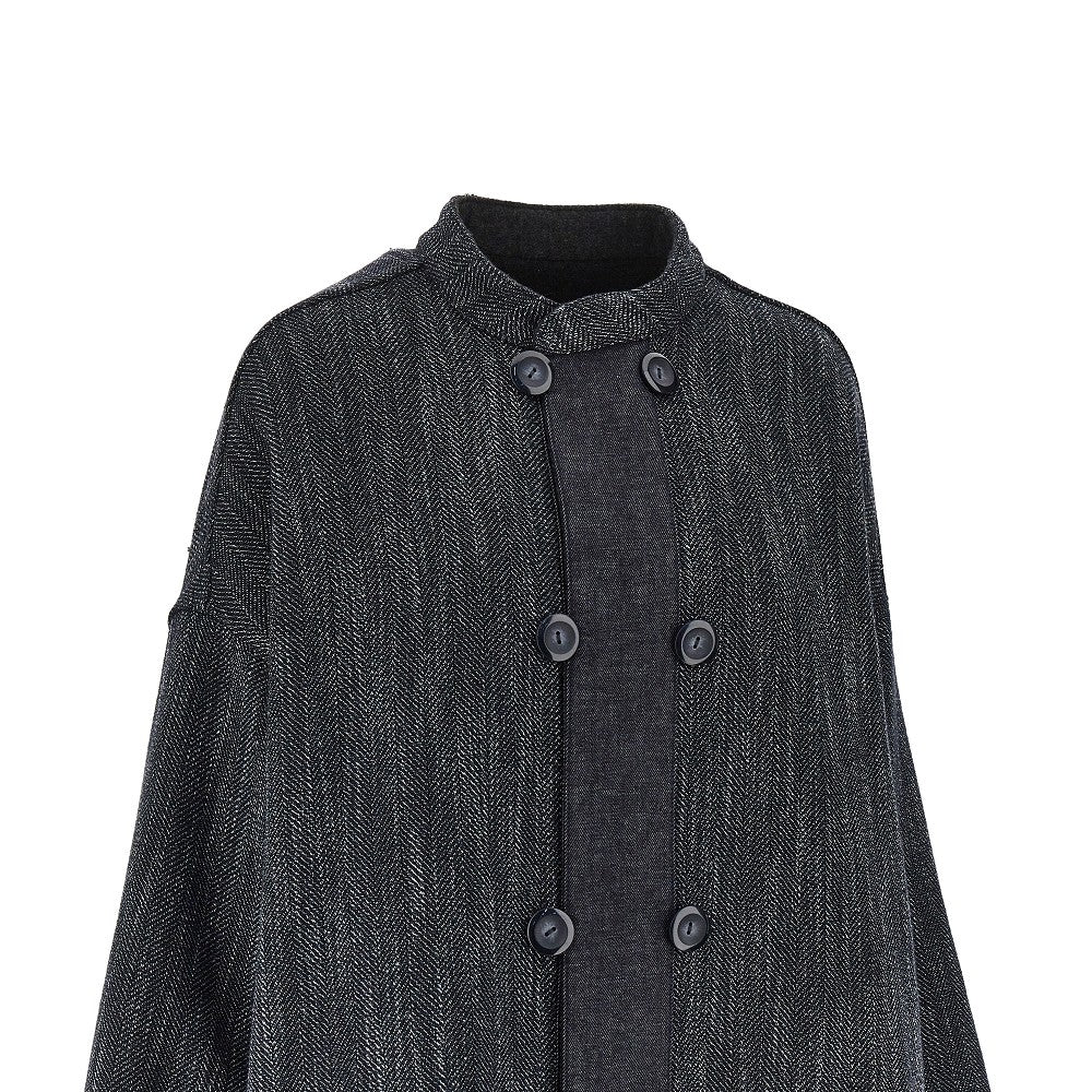EMPORIO ARMANI Wool-blend reversible oversized jacket