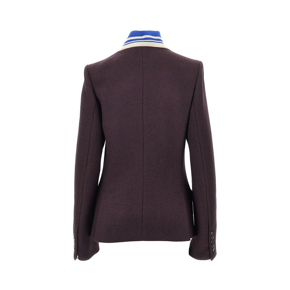Dries Van Noten Cloth jacket with ribbed collar