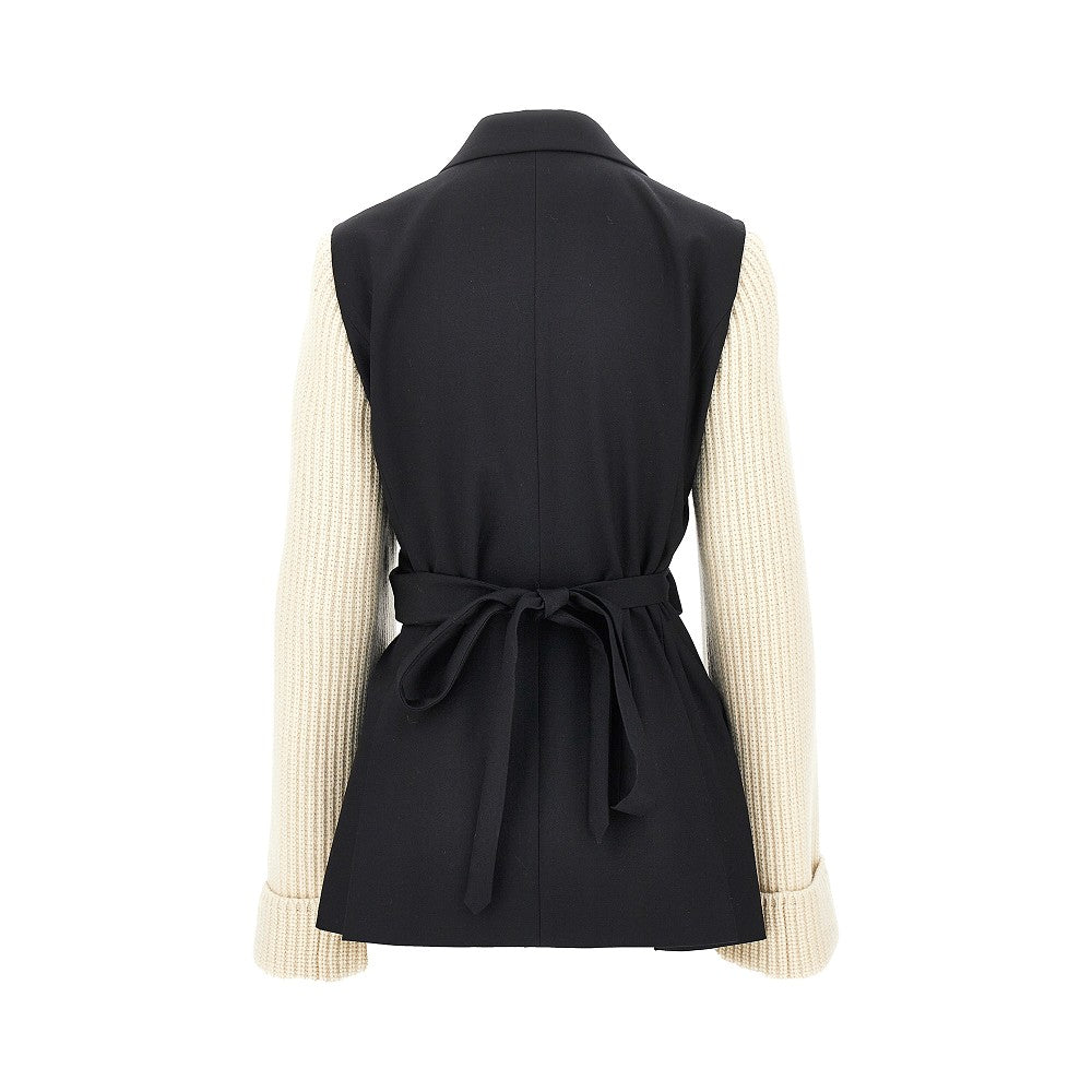 Dries Van Noten Wool blazer with knitted sleeves