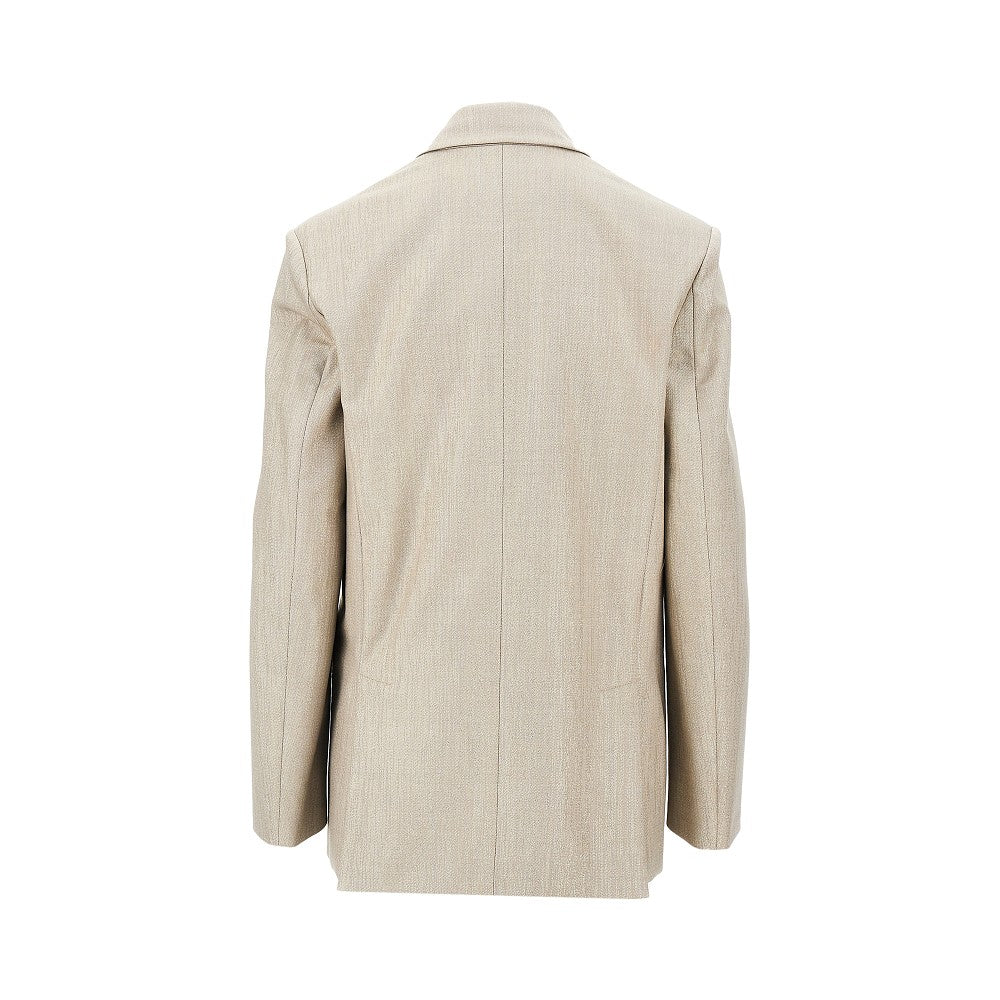 PINKO Lurex wool-blend double-breasted jacket