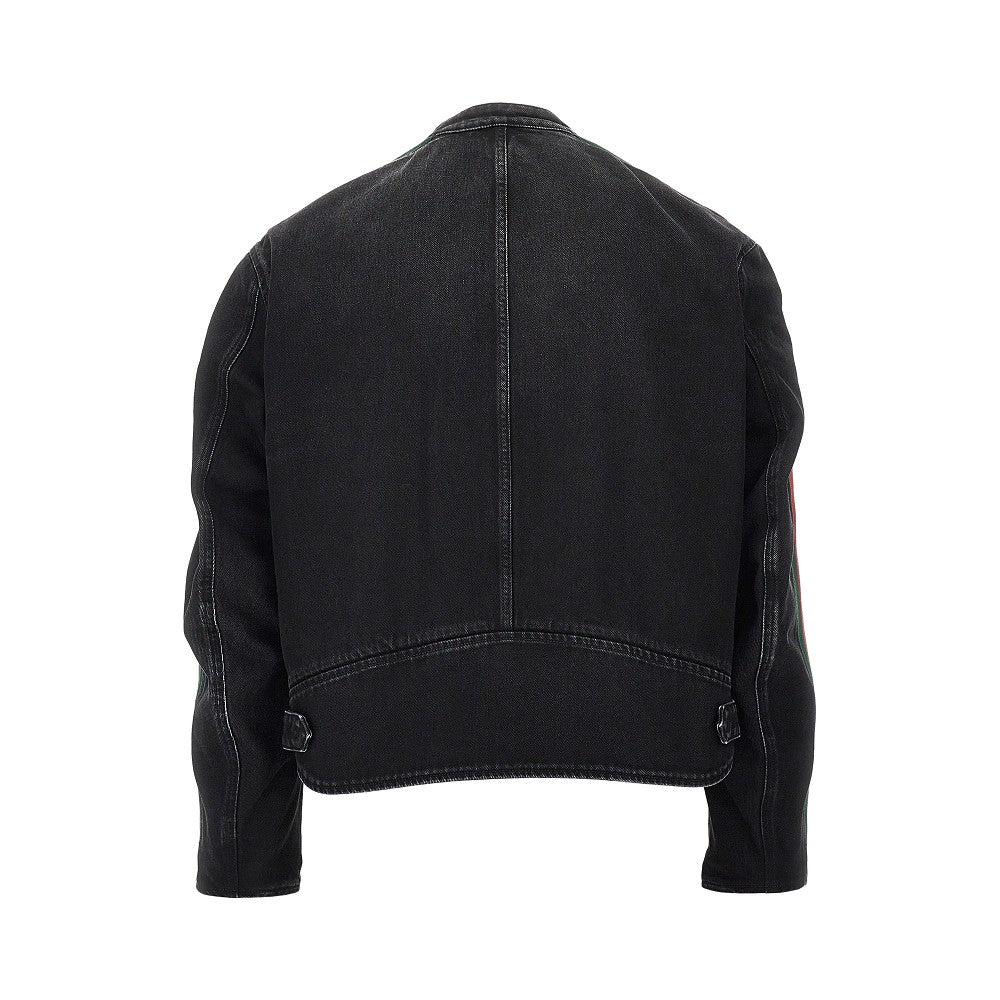GUCCI Denim jacket with Web ribbon