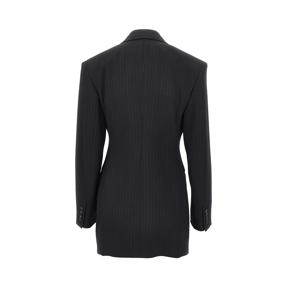 Saint Laurent Pinstriped wool-blend double-breasted jacket