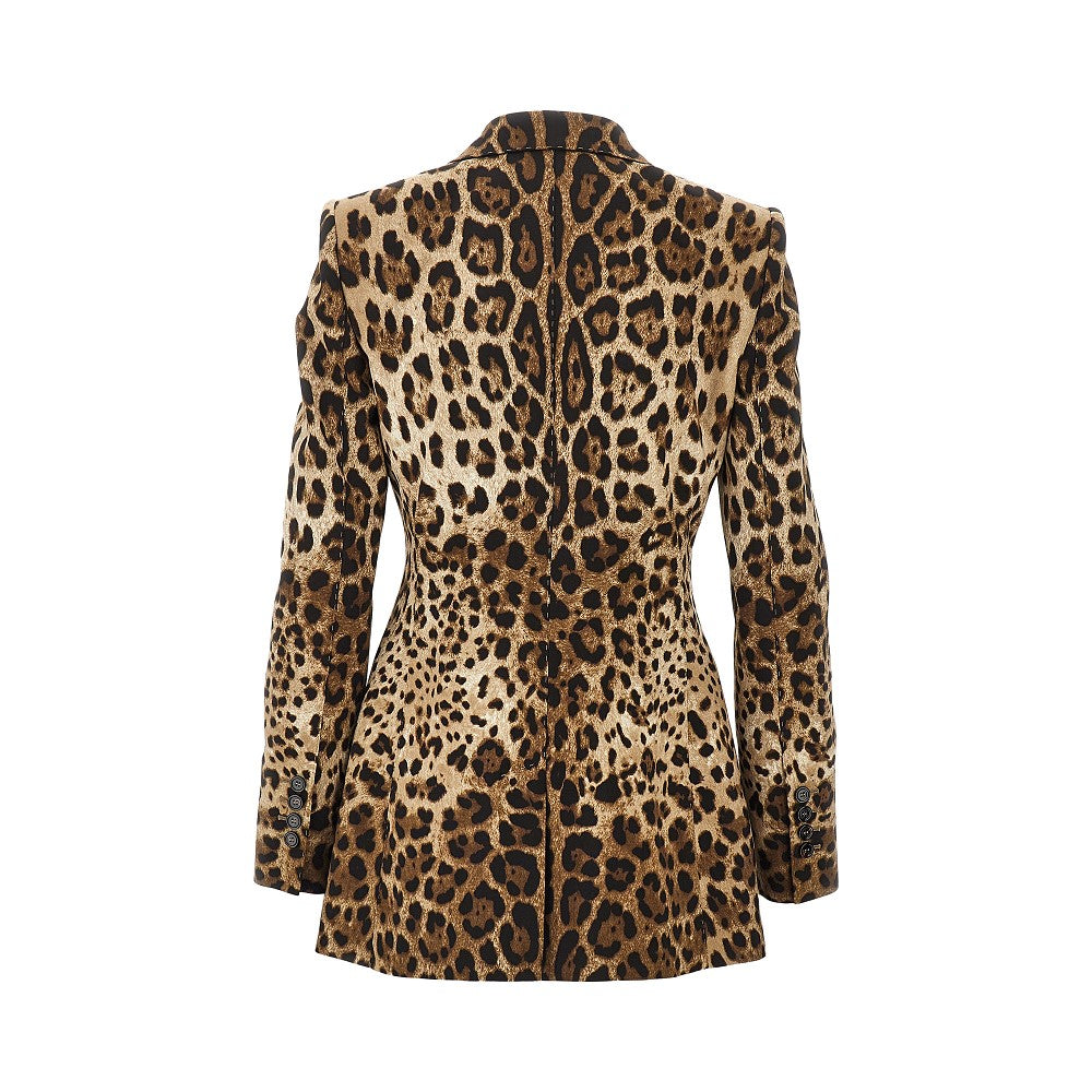 DOLCE&GABBANA Double-breasted jacket with animal print