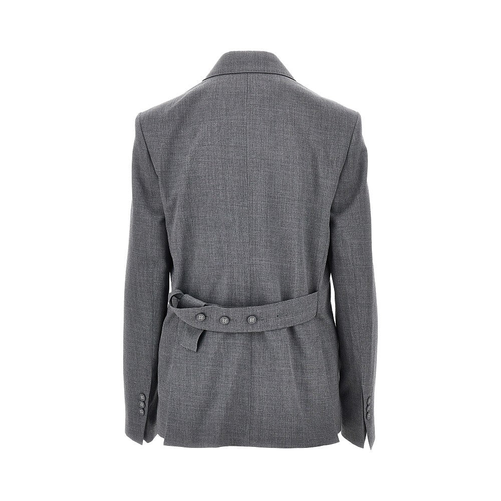AMI Double-breasted wool blazer with belt