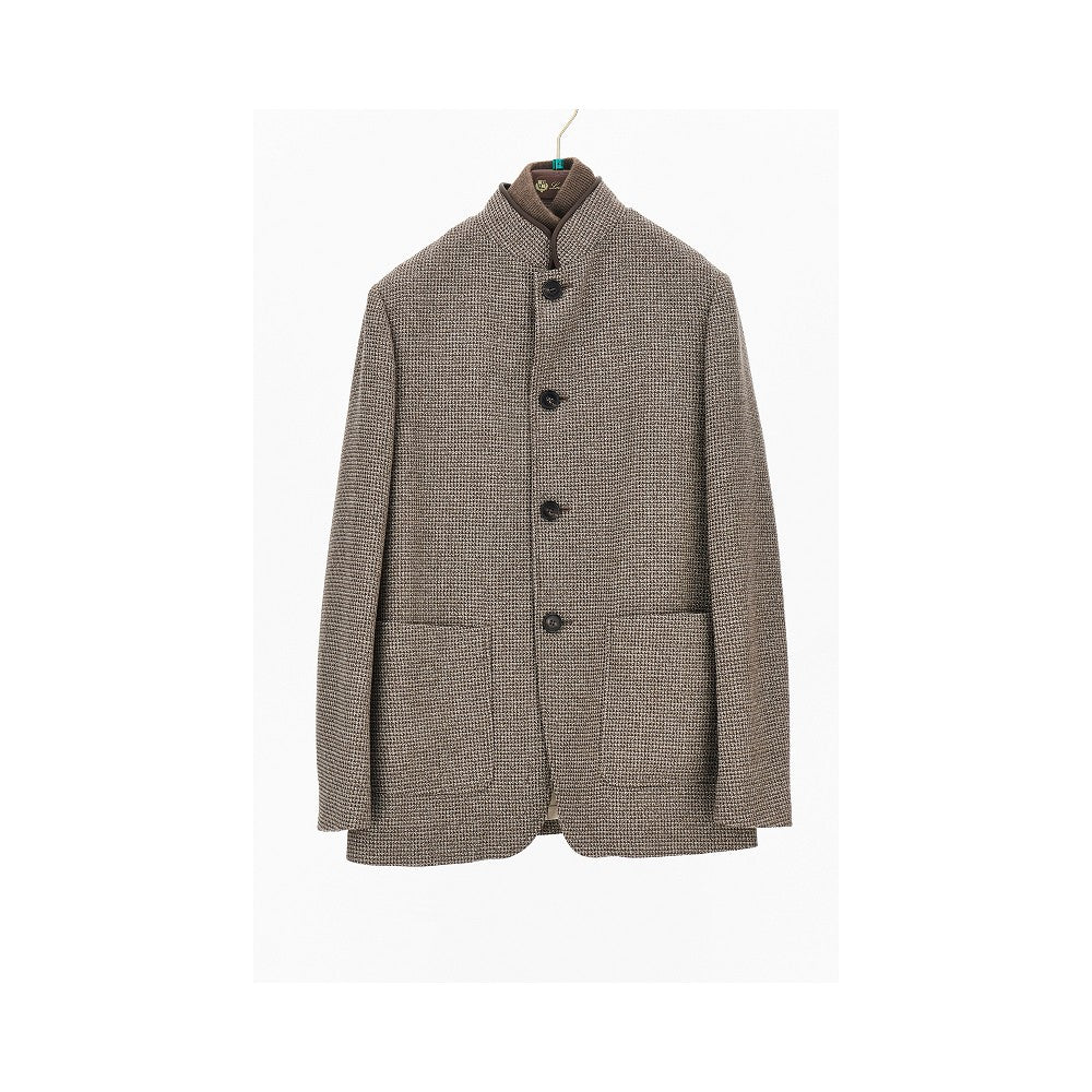 LORO PIANA 'Spagna' tweed jacket with knit insert