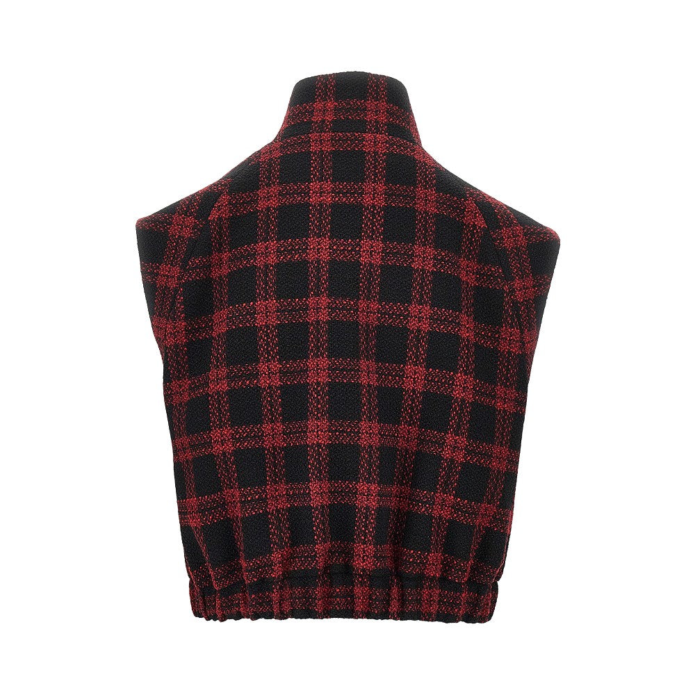 PINKO Tweed vest with Buffalo Check motif