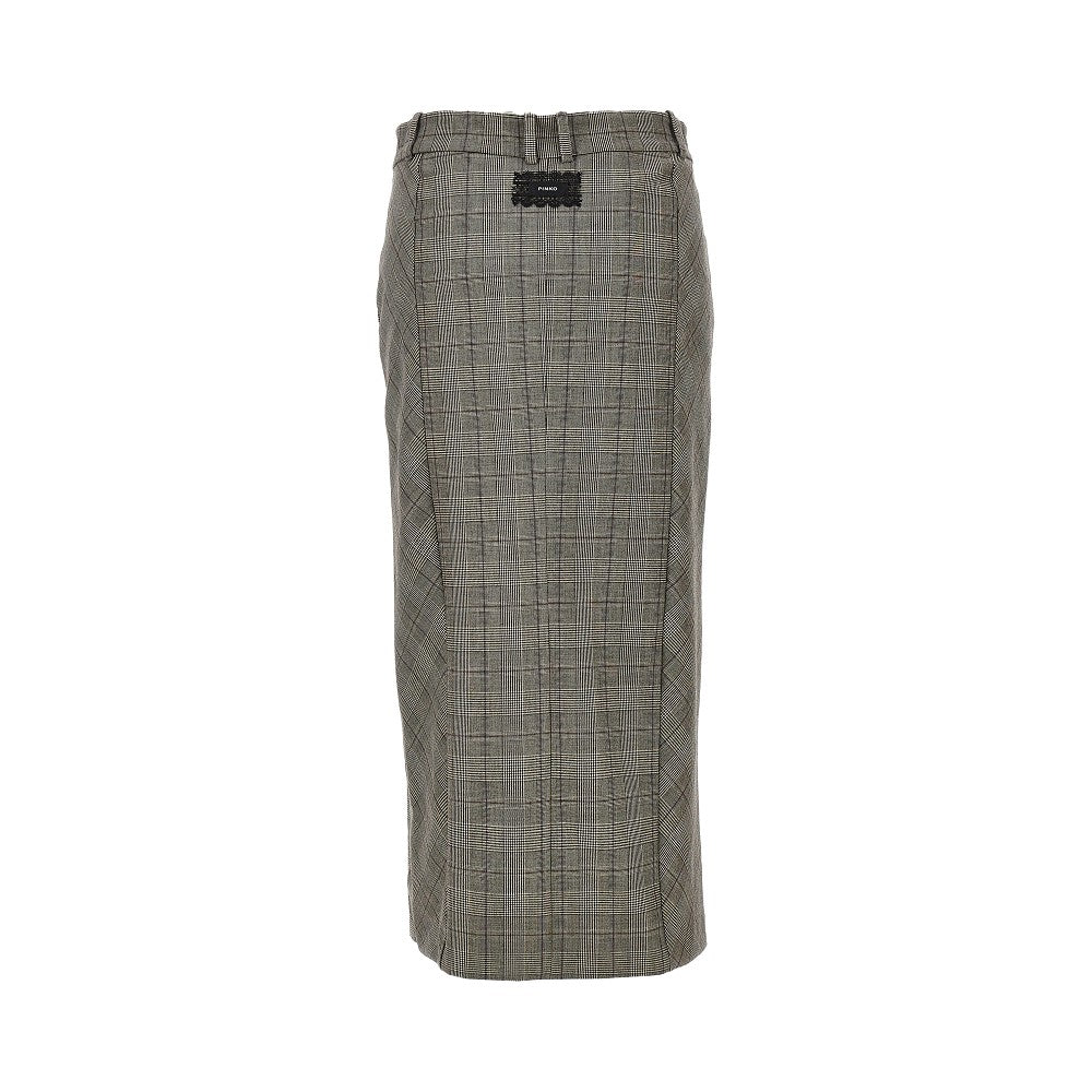 PINKO Wool-blend midi skirt with Check motif