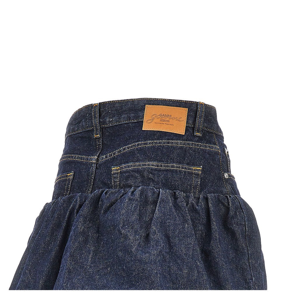 Ganni Denim mini bubble skirt