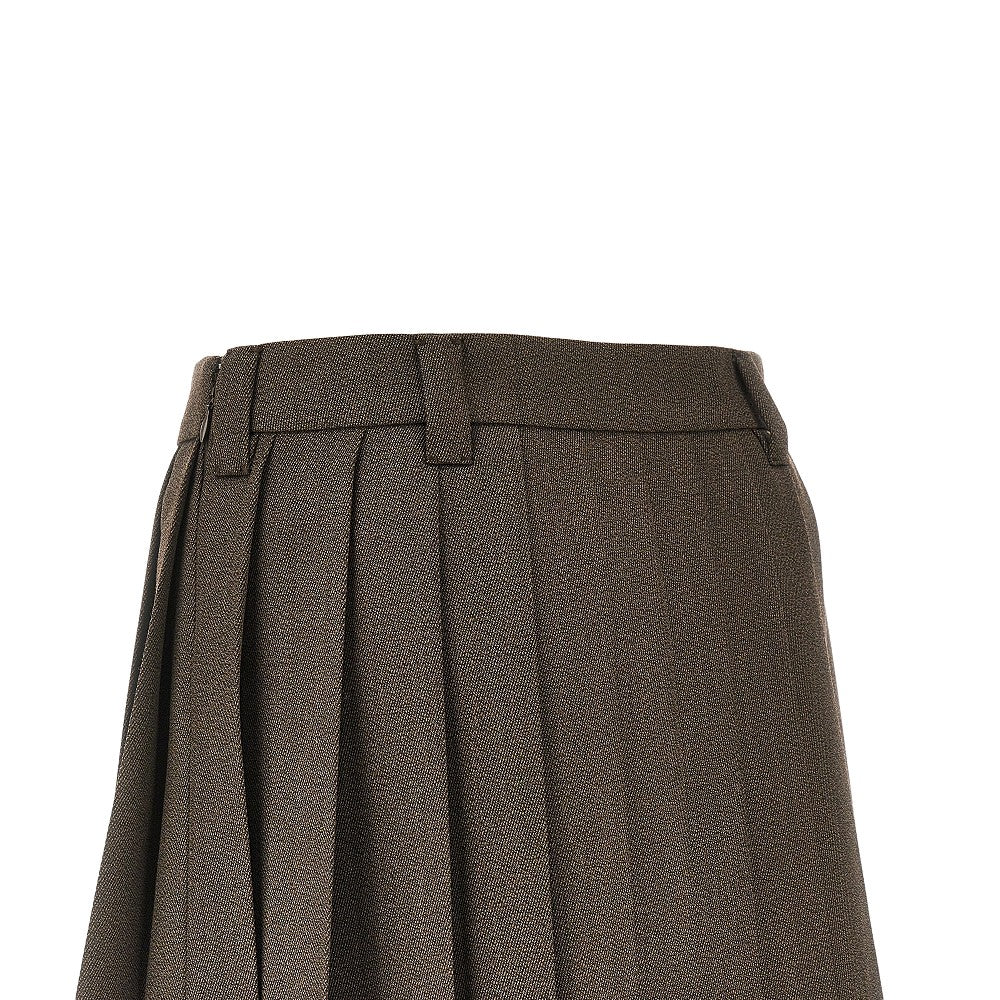 MIU MIU Pleated wool mini skirt