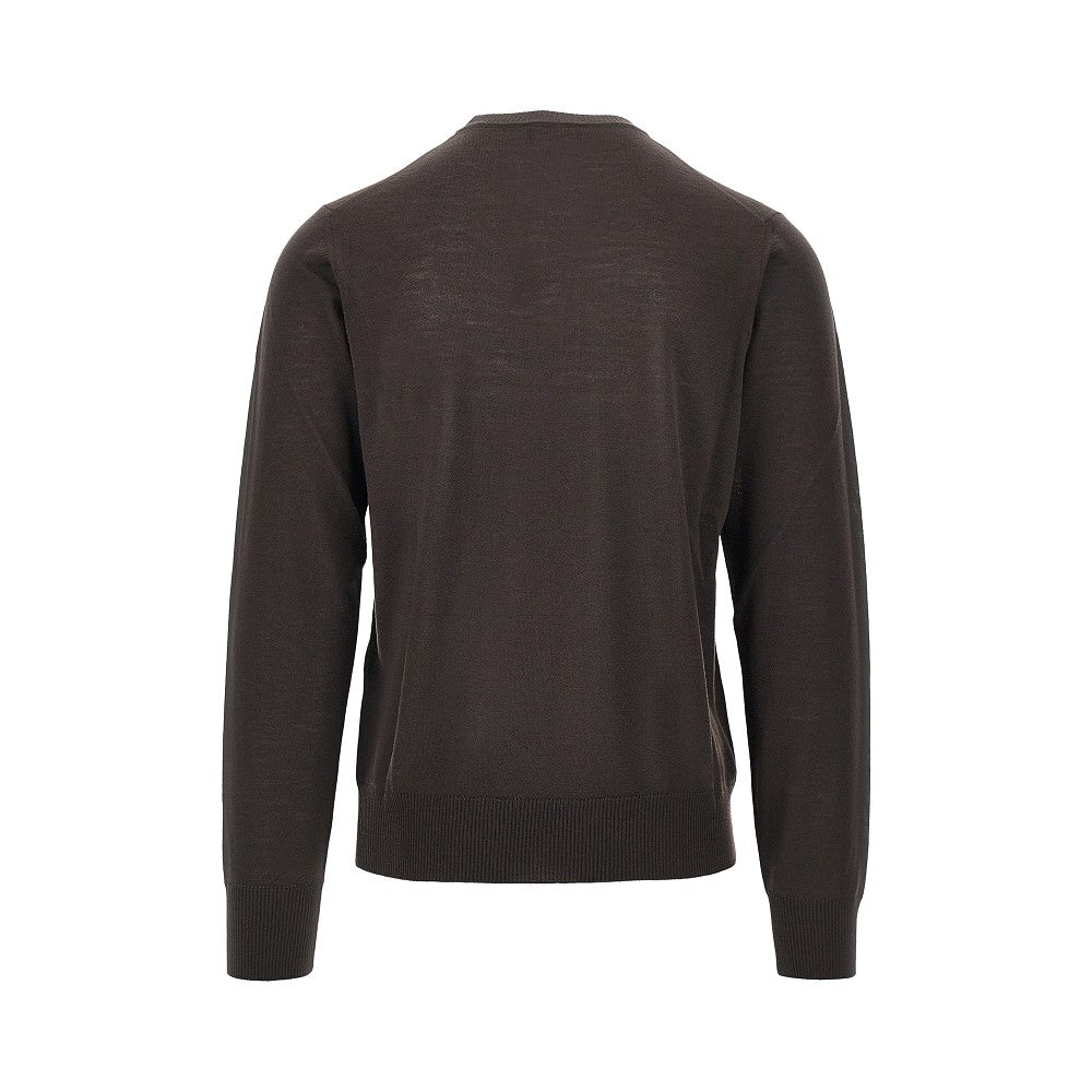 EMPORIO ARMANI Virgin wool sweater with Eagle embroidery