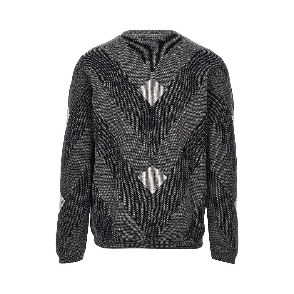 EMPORIO ARMANI Cotton sweater with jacquard motif