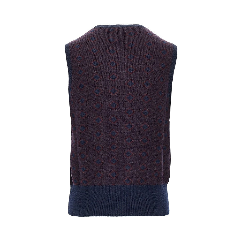 EMPORIO ARMANI Cashmere and wool vest with diamonds motif