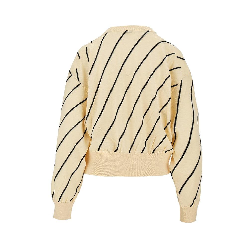 VERSACE Knitted cardigan with logo embroidery