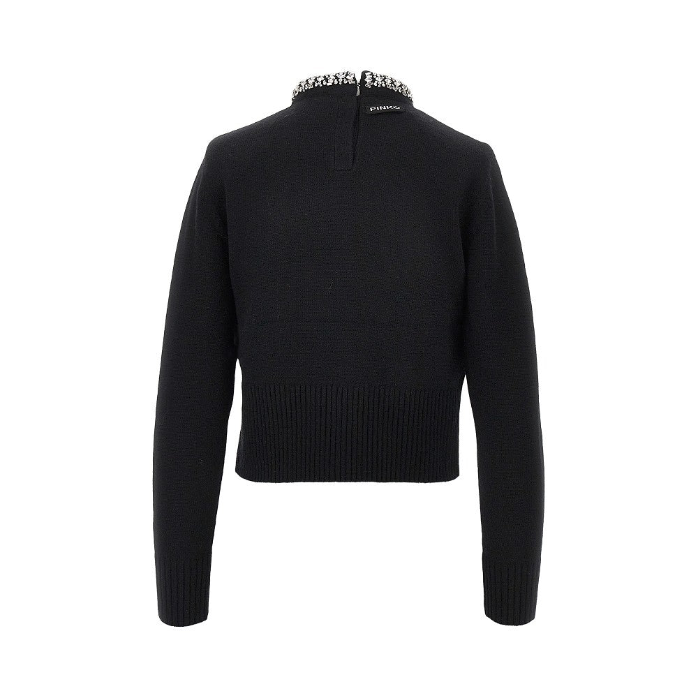PINKO Knitted crewneck sweater with crystals