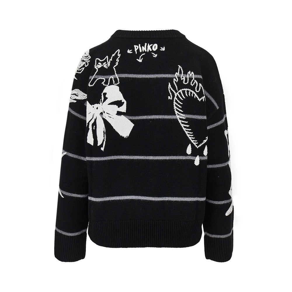 PINKO Quiet Is The New Punk' wool sweater