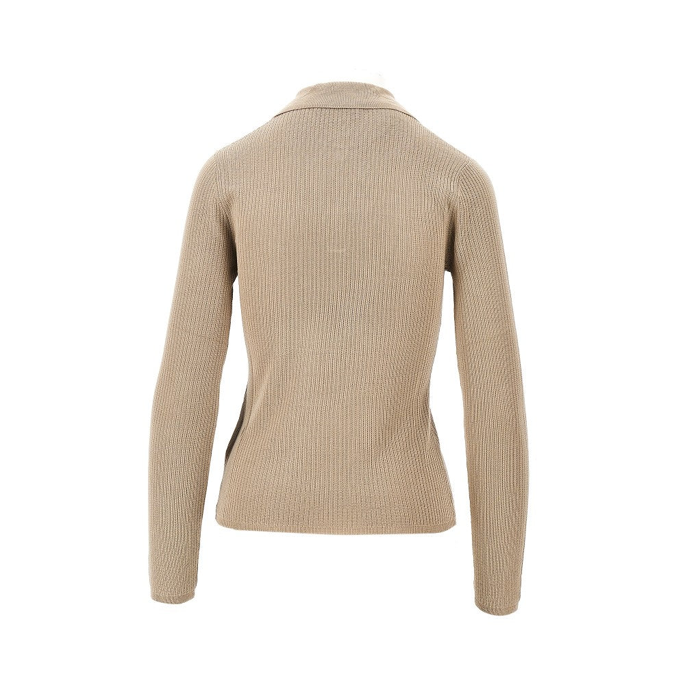 MAX MARA Cashmere and silk-blend knitted polo shirt