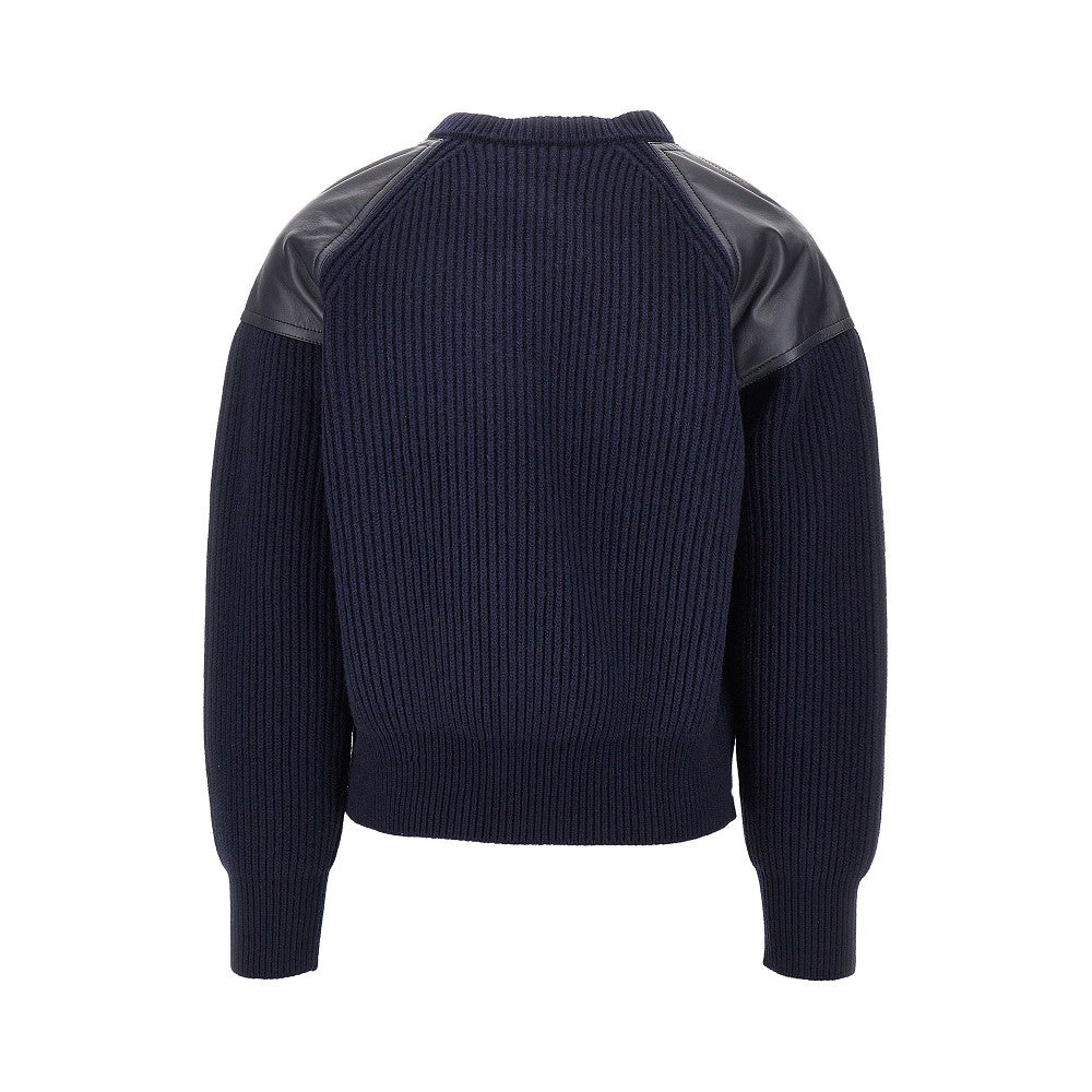 BOTTEGA VENETA English Rib sweater with nappa details