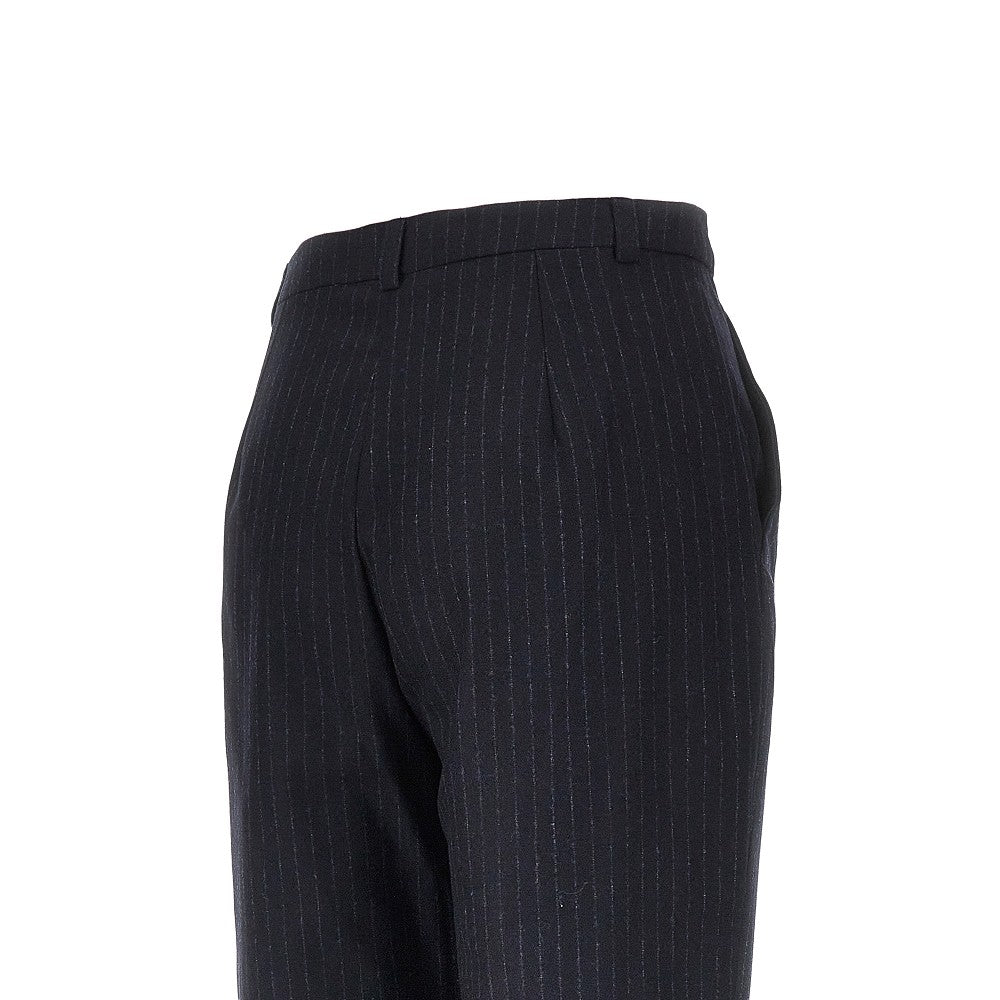 EMPORIO ARMANI Wool-blend pants with pinstriped motif