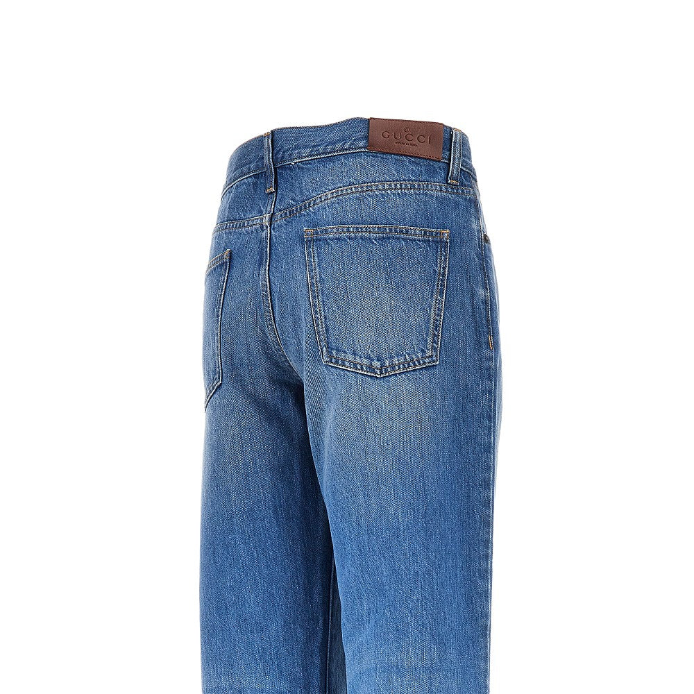 GUCCI Délavé cotton denim jeans