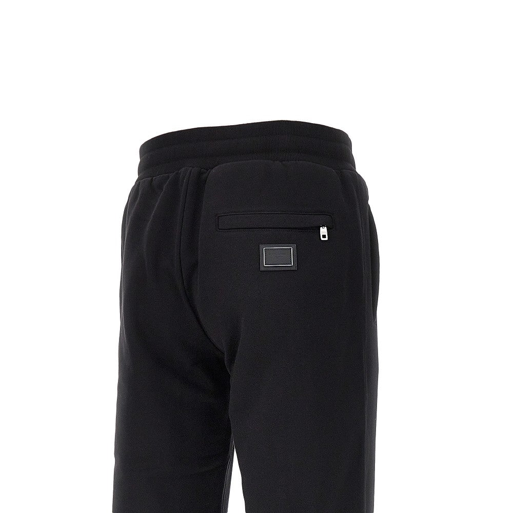 DOLCE&GABBANA French terry pants with logo plate