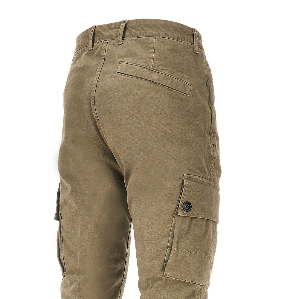 STONE ISLAND Organic cotton pants with logo Badge