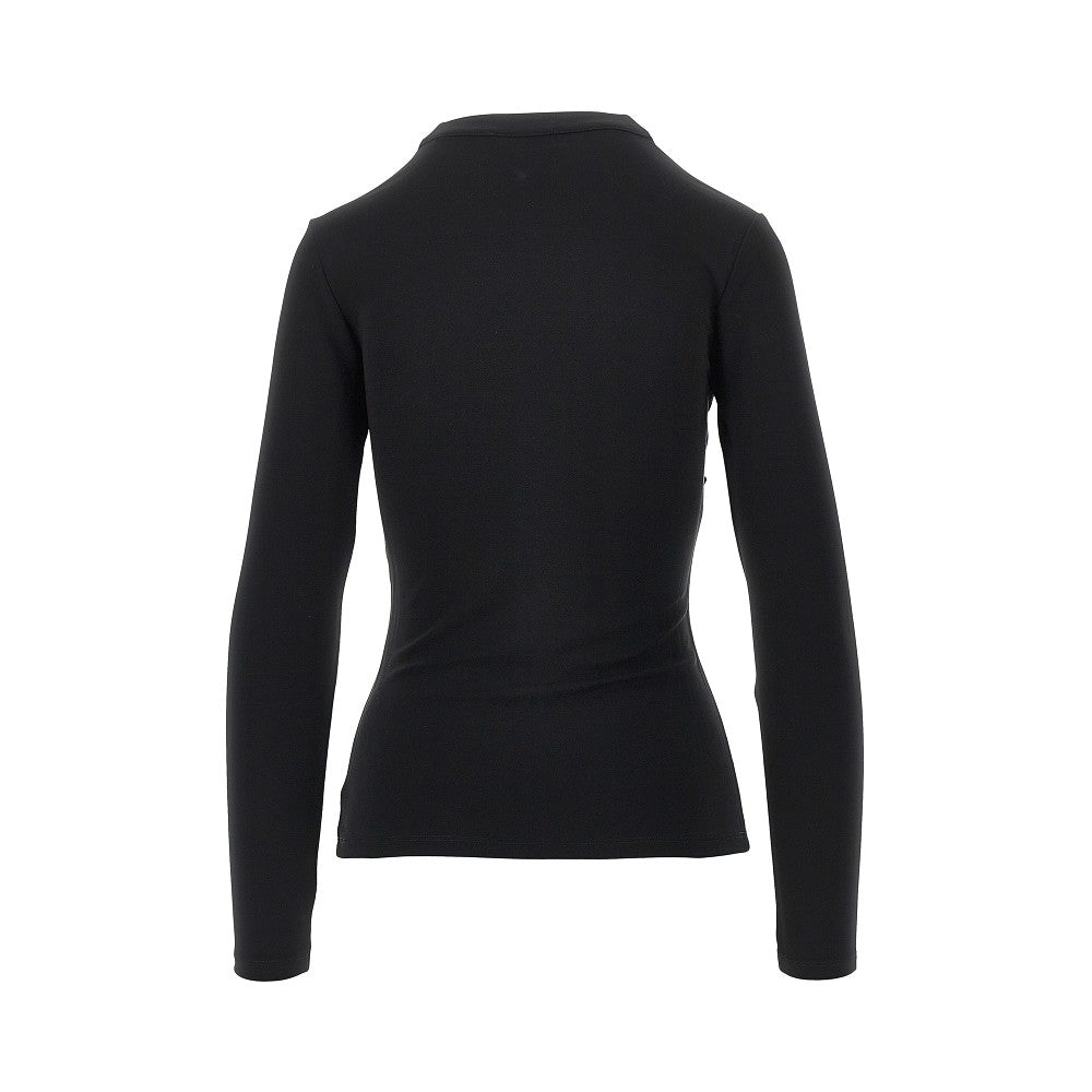 RABANNE Draped jersey top with press-studs
