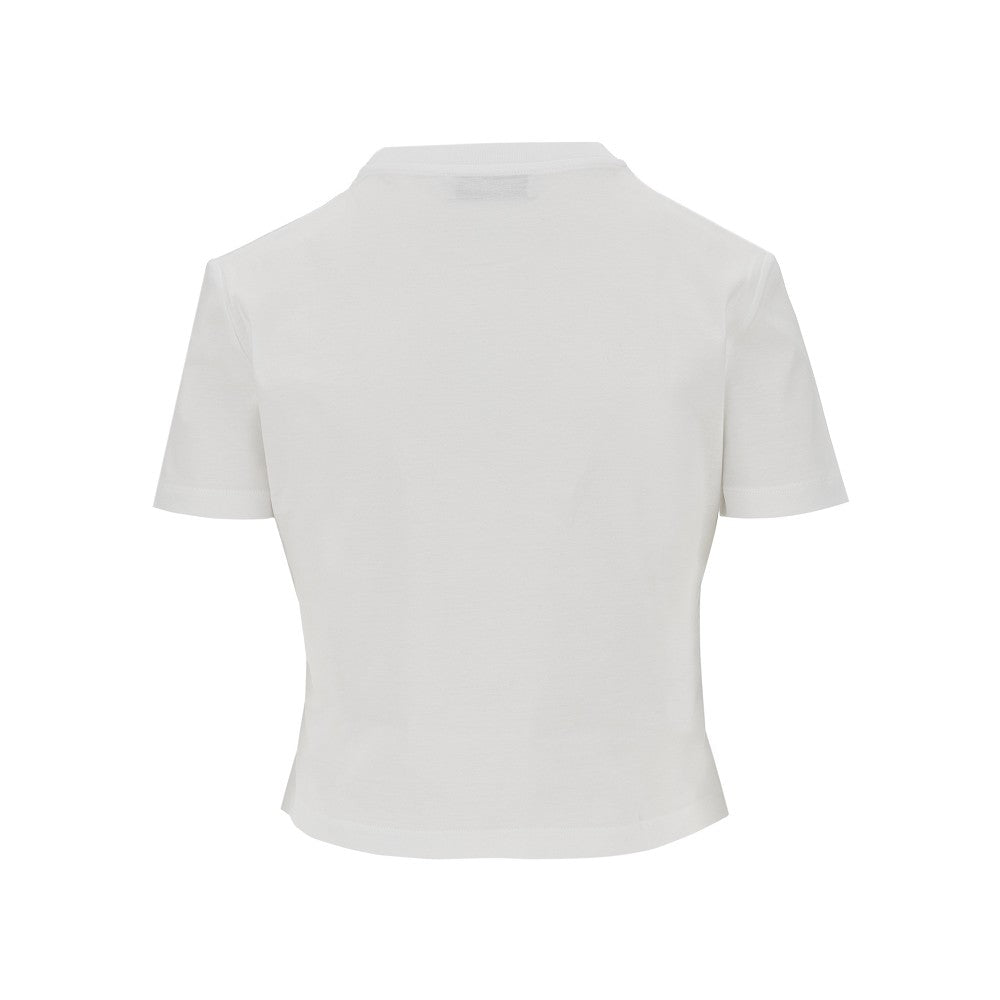 MIU MIU Logo patch cropped T-shirt