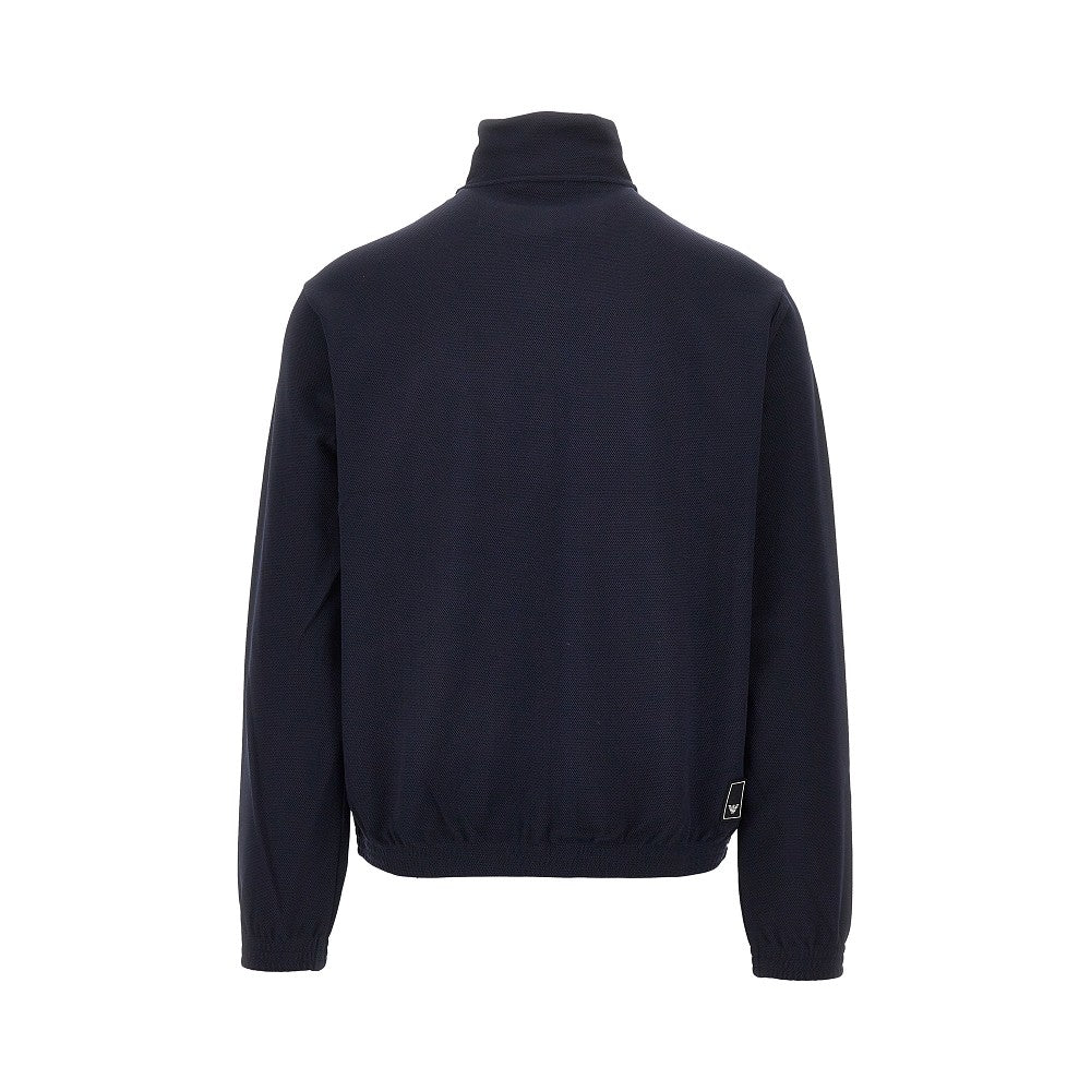 EMPORIO ARMANI Piquet jersey full-zip sweatshirt