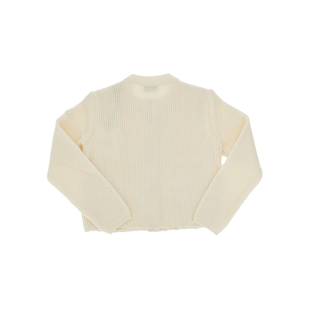 MONCLER Knitted and padded microfiber cardigan