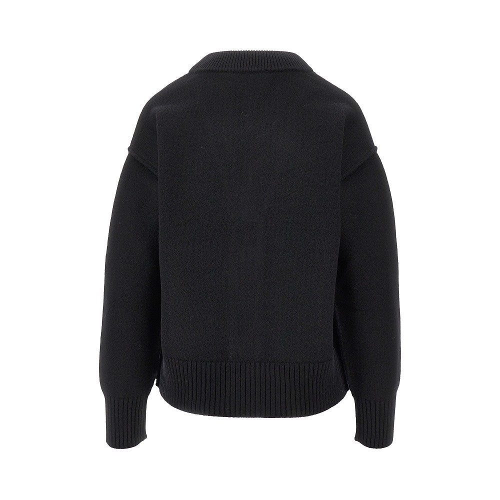 AMI Wool cardigan with 'Ami de Coeur' inlay