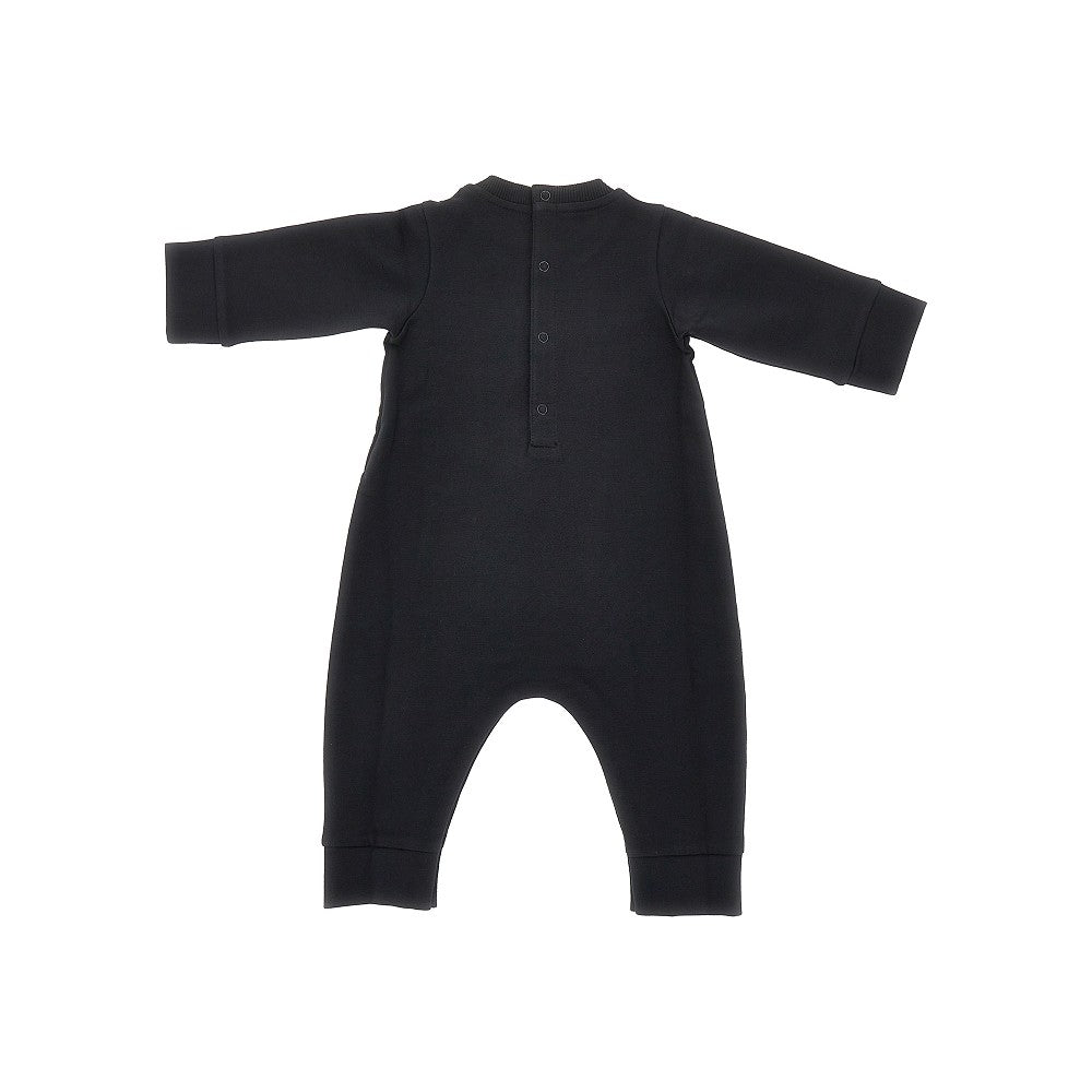 MONCLER Stretch cotton long romper suit with logo