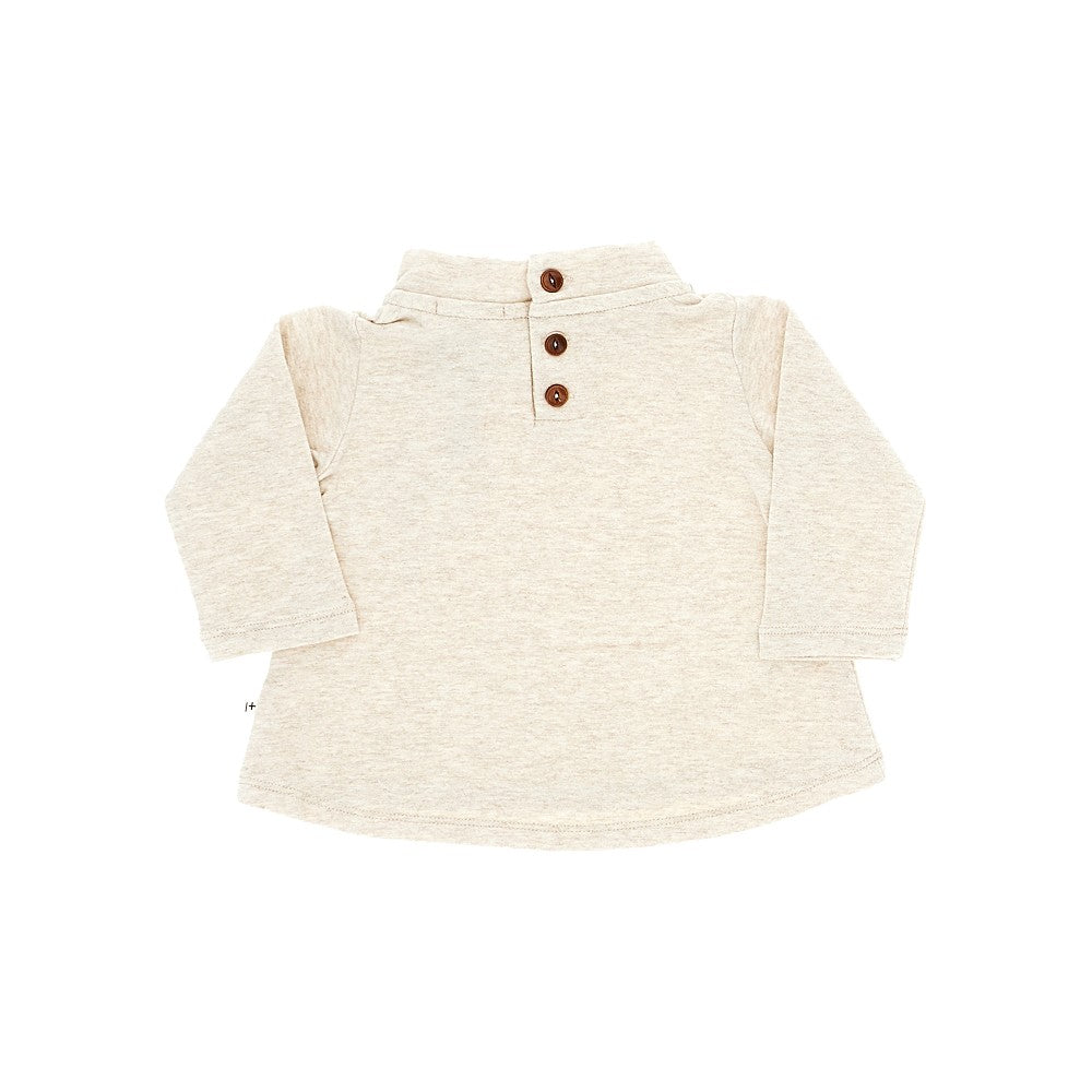 1 + in the Family Neck bow cotton-blend top
