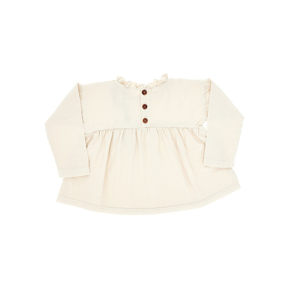 1 + in the Family Ruffled neckline cotton T-shirt