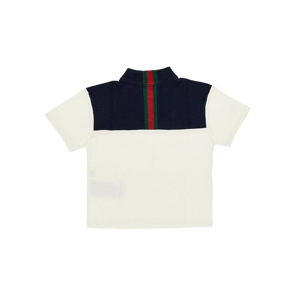 GUCCI Stretch cotton polo shirt with Web Ribbon
