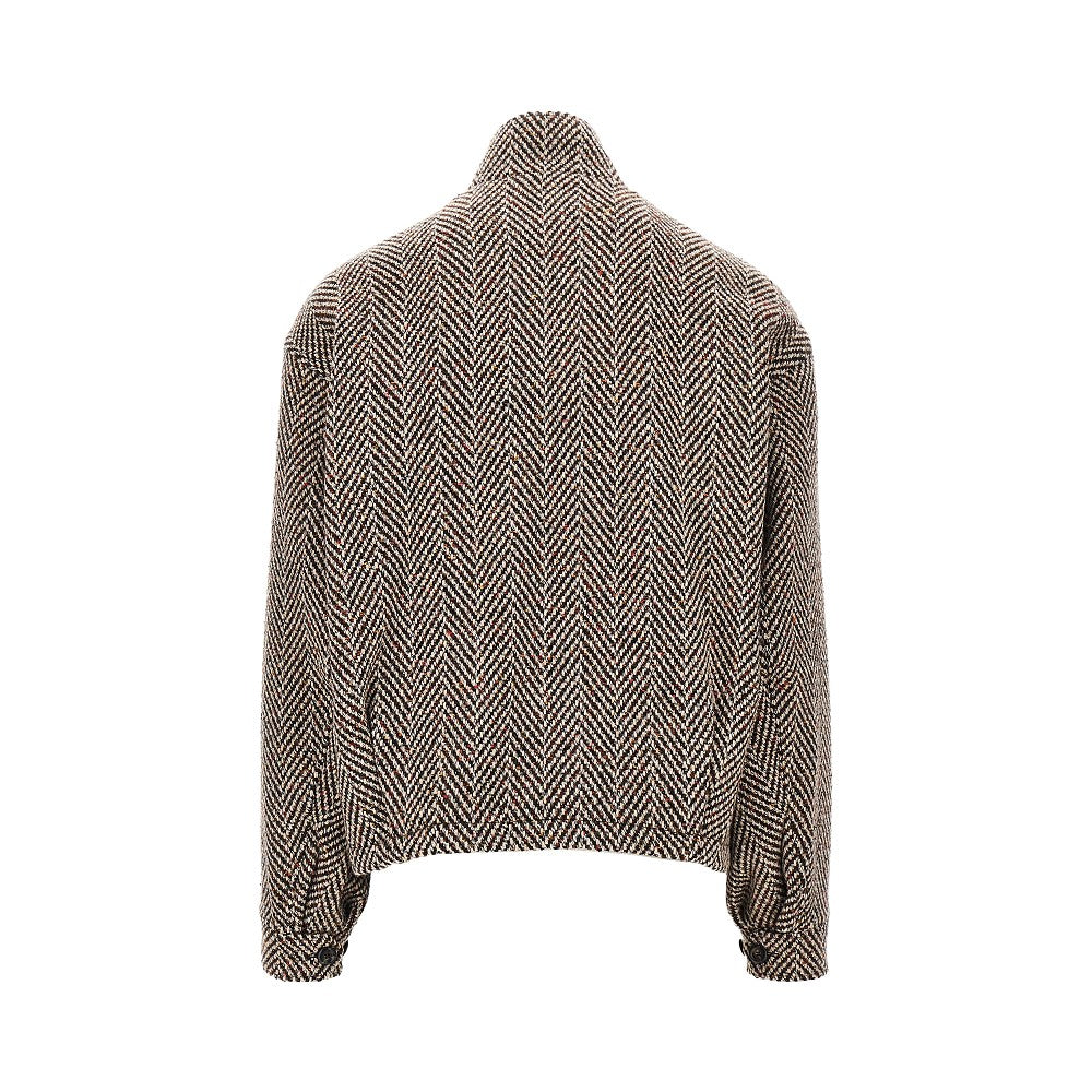 EMPORIO ARMANI Knitted blouson with chevron motif