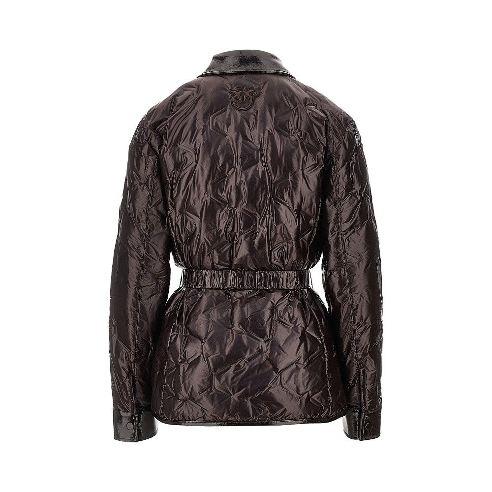 PINKO Padded nylon jacket with belt