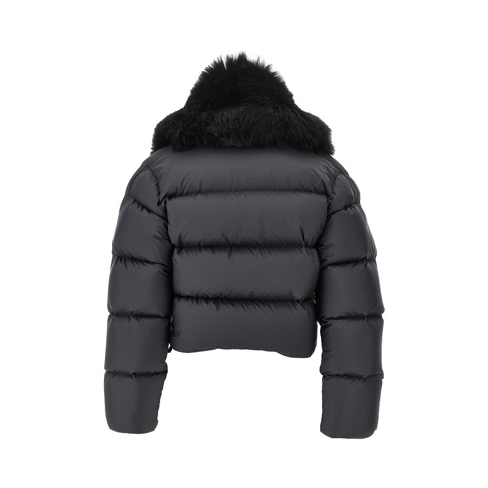 Gucci Cropped down jacket with shearling collar