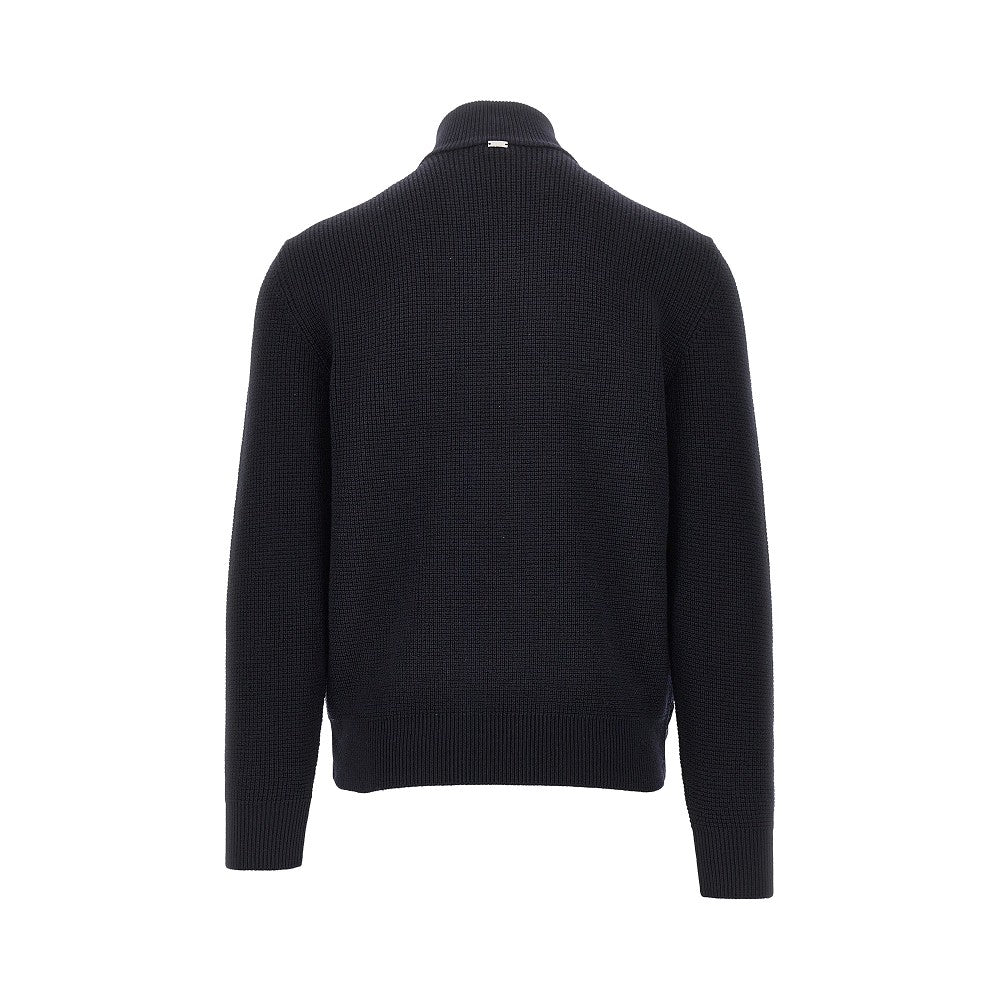 Herno Padded nylon and wool cardigan