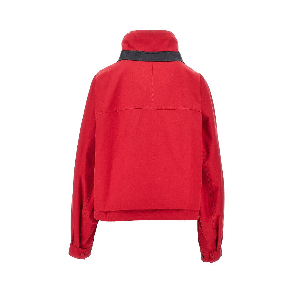 LOEWE Cotton and silk jacket with leather details
