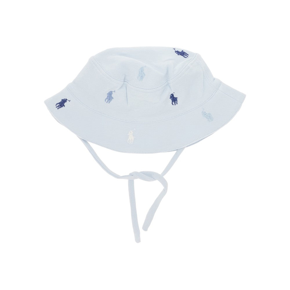 RALPH LAUREN Cotton bucket hat with embroidered logos
