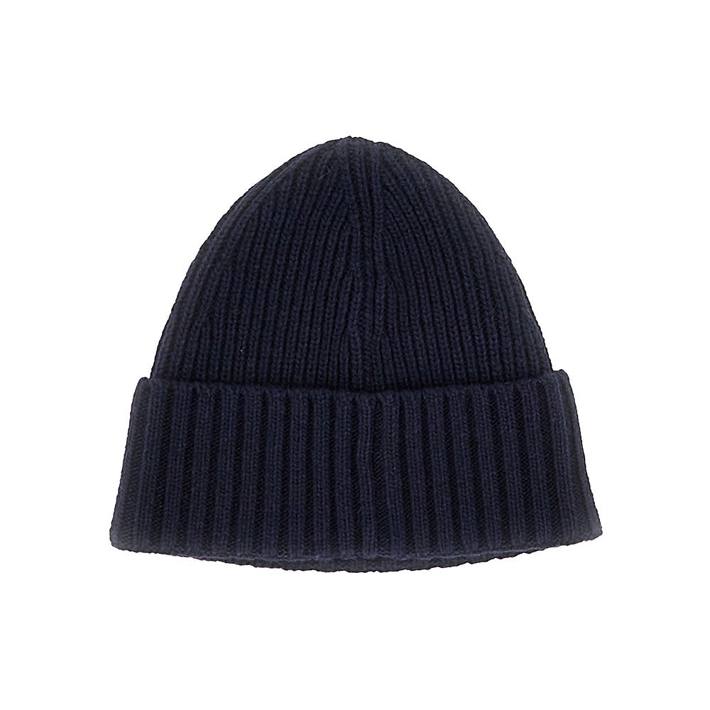 STONE ISLAND Knitted beanie hat with logo patch