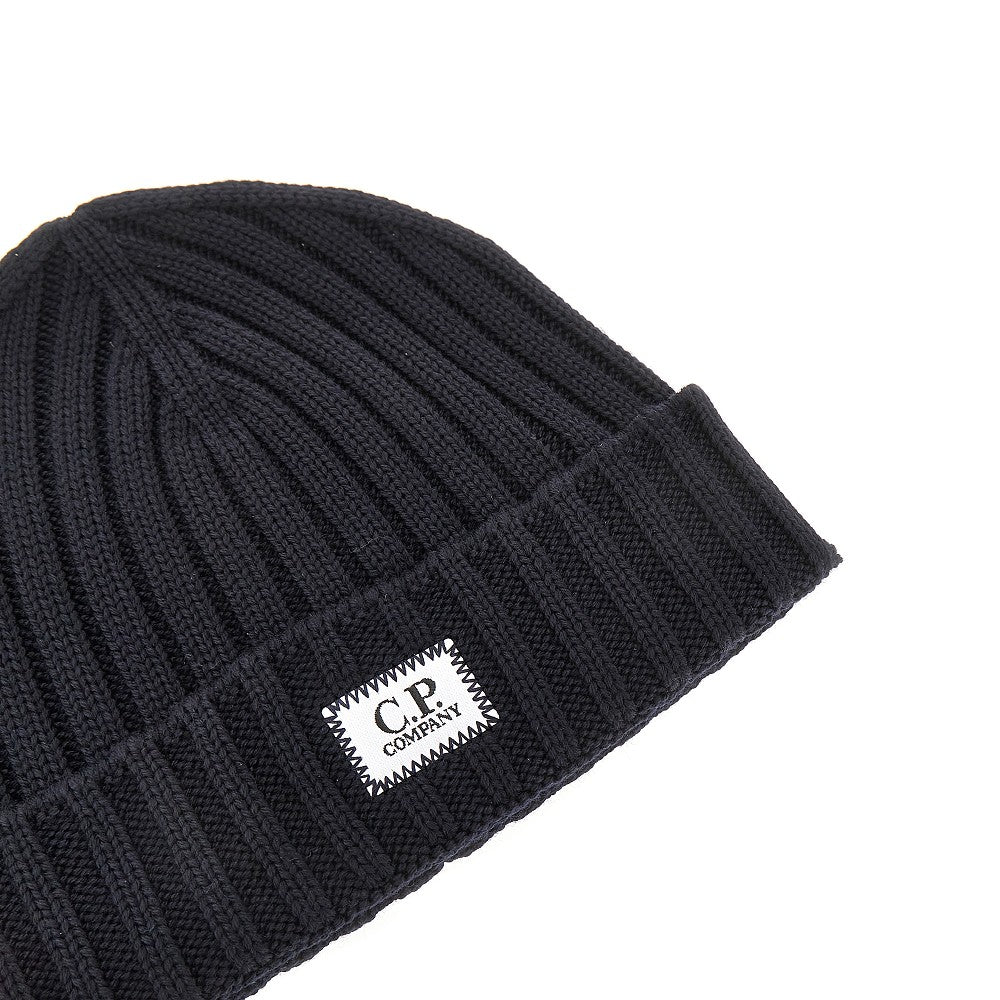 C.P. Company Knitted beanie hat with logo patch
